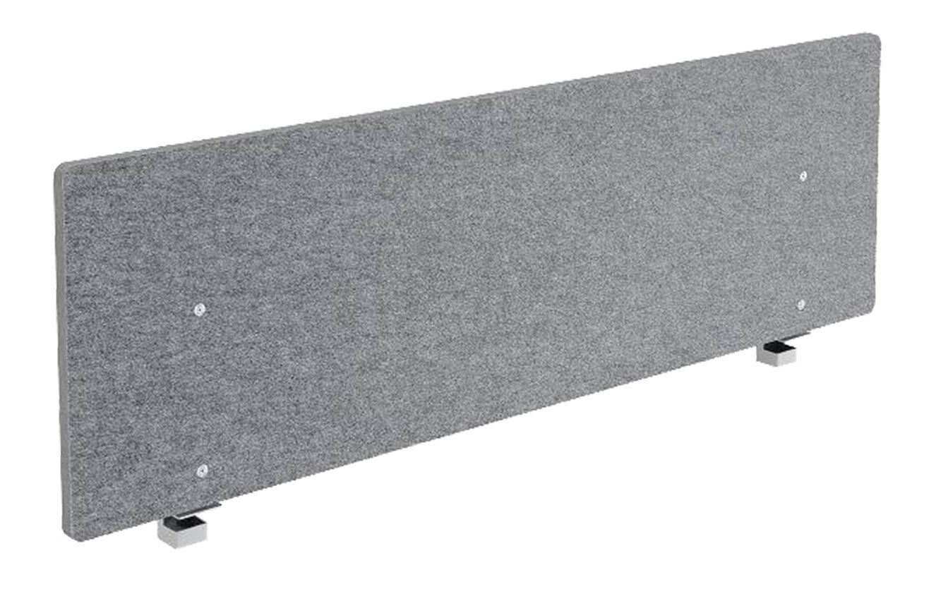Graue Akustik-Trennwand mit rechteckiger Form, seitliche Perspektive