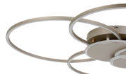 Moderne LED-Deckenleuchte mit kreisförmigem Design, seitliche Perspektive
