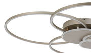 Moderne LED-Deckenleuchte mit kreisförmigem Design, seitliche Perspektive