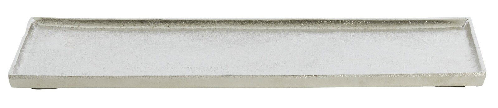 Light&Living Schale MAES Rechteckige silberne Schale aus Metall, frontal fotografiert.