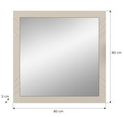 Quadratischer Spiegel mit beigem Rahmen, 80x80 cm, Frontalansicht