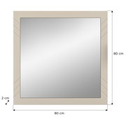 Quadratischer Spiegel mit beigem Rahmen, 80x80 cm, Frontalansicht
