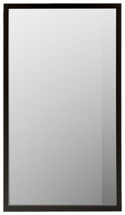 Rechteckiger Spiegel mit schwarzem Rahmen, frontale Ansicht