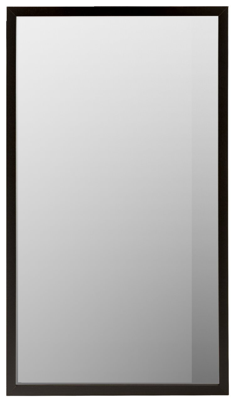 Rechteckiger Spiegel mit schwarzem Rahmen, frontale Ansicht