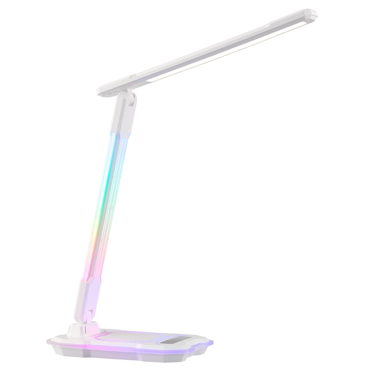 Novel LED-Schreibtischleuchte TISCHLEUCHTE LED-Schreibtischleuchte mit RGB-Beleuchtung, seitliche Perspektive
