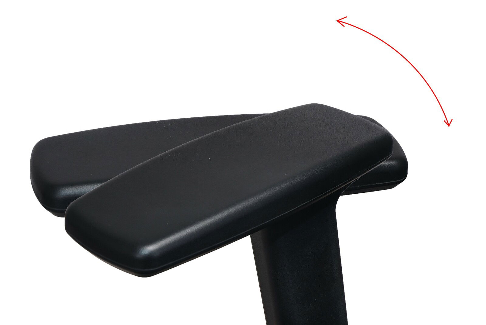 Nahaufnahme der verstellbaren Armlehne eines Gaming-Stuhls aus seitlicher Perspektive.