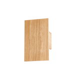 Moderne Wandleuchte aus Holz in seitlicher Perspektive