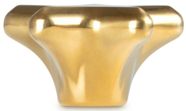 Goldener Deckelknopf in Sternform, frontal betrachtet