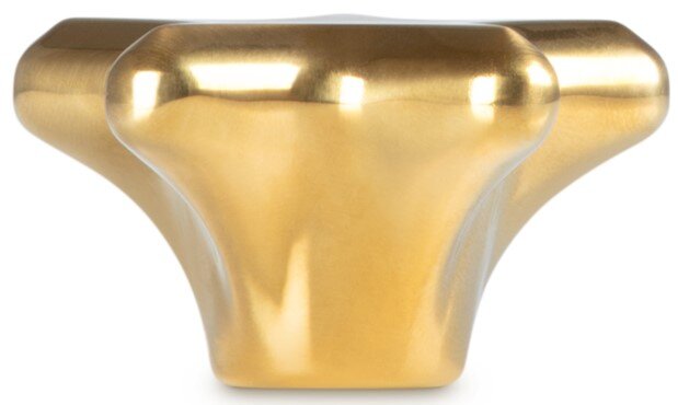 Goldener Deckelknopf in Sternform, frontal betrachtet