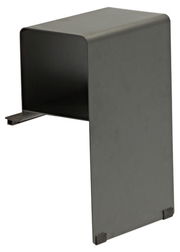 Moderner Lounge Beistelltisch aus Metall in dunkler Farbe, seitliche Perspektive