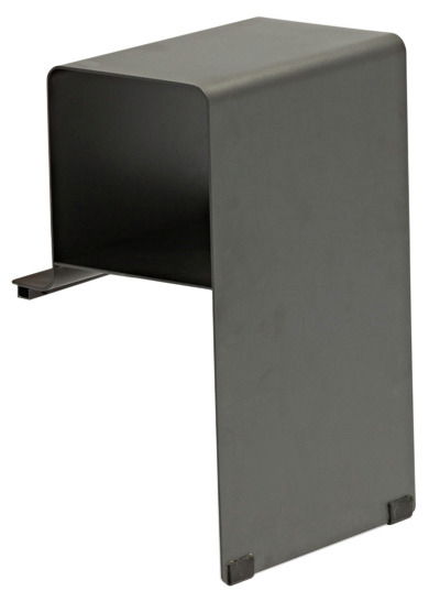 Zebra Lounge Beistelltisch FLY Moderner Lounge Beistelltisch aus Metall in dunkler Farbe, seitliche Perspektive