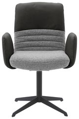 Moderner Armlehnstuhl in Grau und Schwarz, Frontalansicht