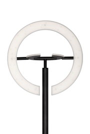 Moderner LED-Deckenfluter in schwarzem Design, Vorderansicht