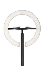 Moderner LED-Deckenfluter in schwarzem Design, Vorderansicht