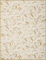 Wohndecke mit beigem Blattmuster, Draufsicht