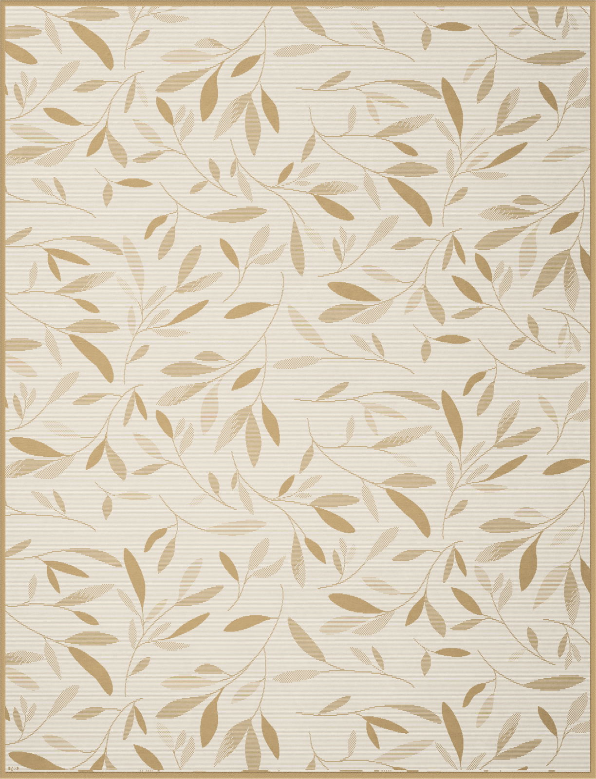 biederlack Wohndecke COTTON HOME Wohndecke mit beigem Blattmuster, Draufsicht