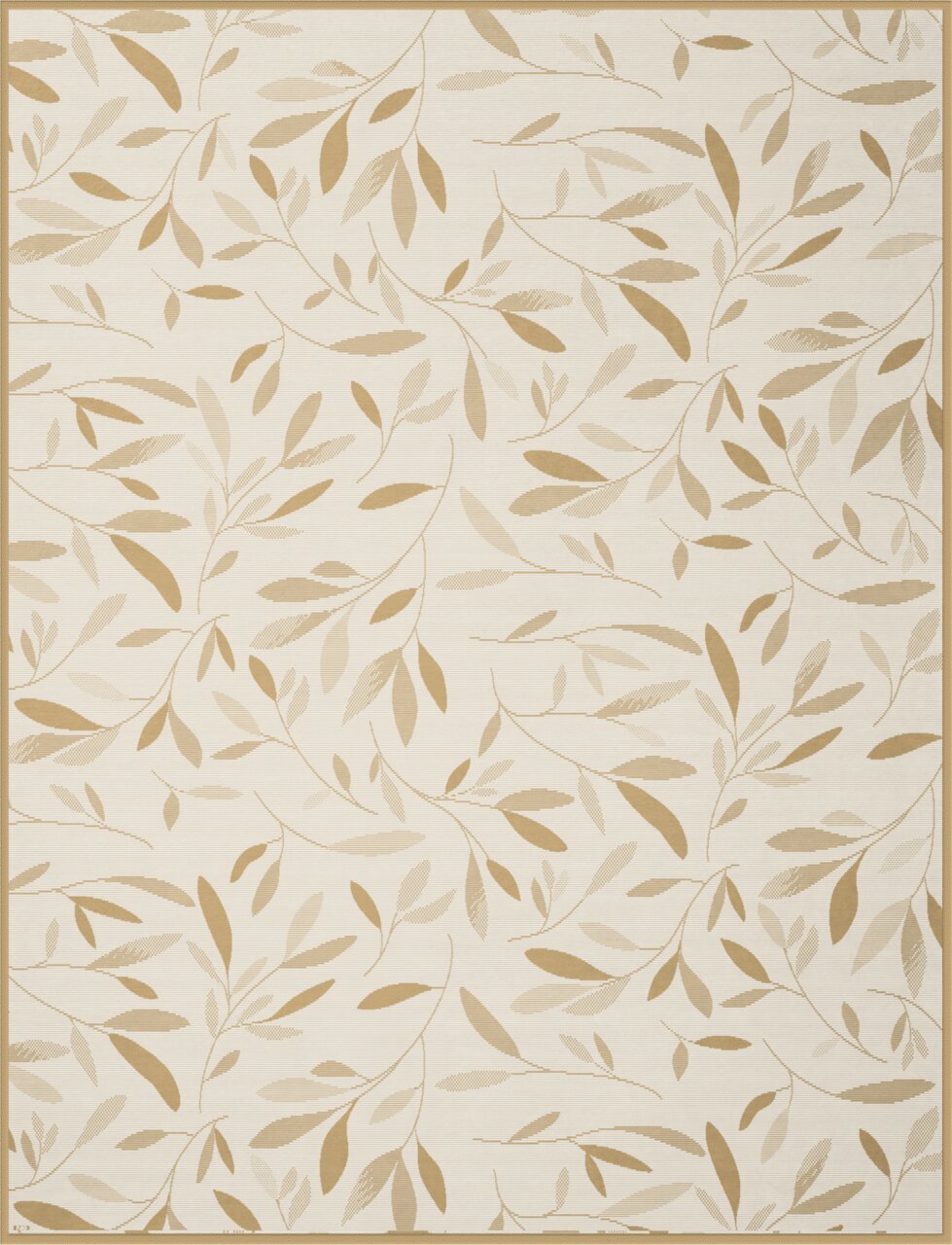 biederlack Wohndecke COTTON HOME Wohndecke mit beigem Blattmuster, Draufsicht