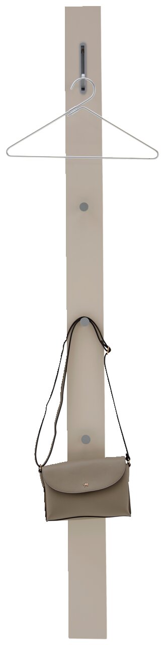 Dieter Knoll Garderobenpaneel CORTINA Garderobenpaneel in vertikaler Ansicht mit Kleiderbügel und Handtasche