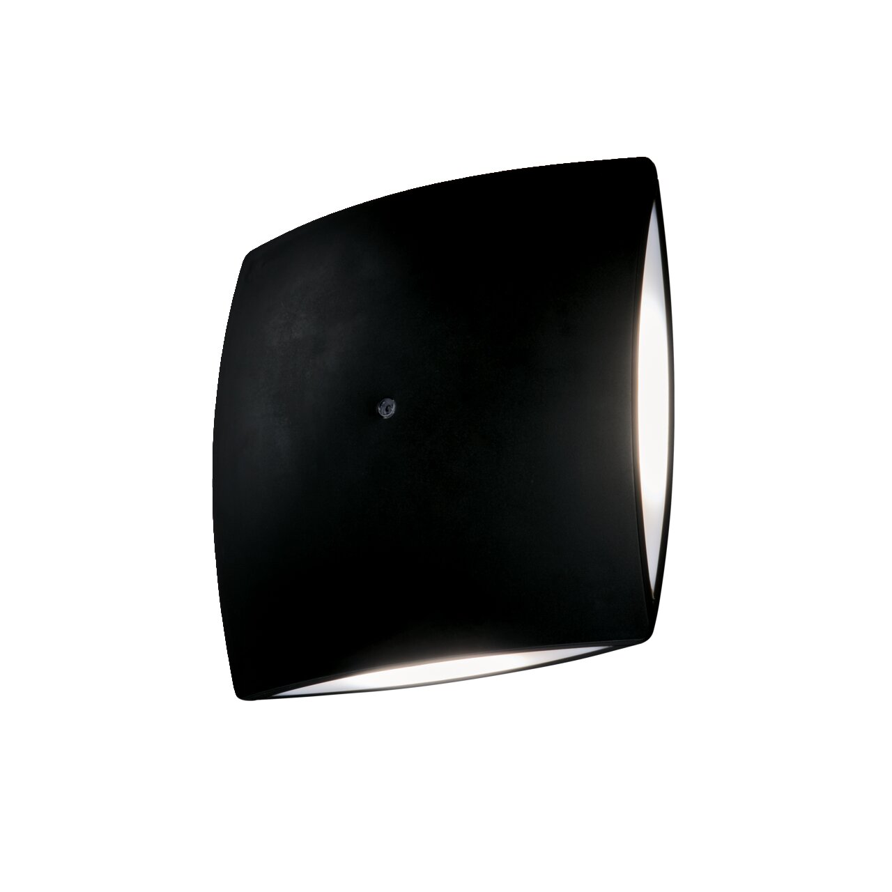 Schwarze AKKU-Wandleuchte mit modernem Design, seitliche Perspektive