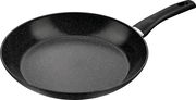 Bratpfanne mit 32 cm Durchmesser, schwarze Antihaftbeschichtung, seitliche Perspektive