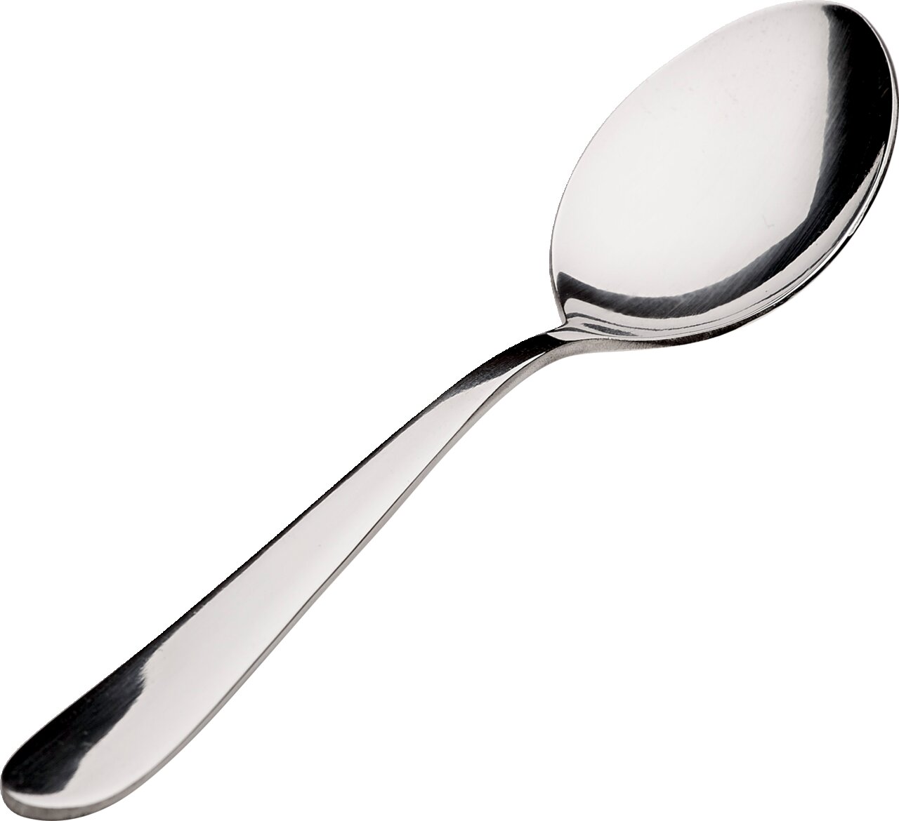 Kaffeelöffel aus Edelstahl, seitliche Perspektive