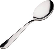 Kaffeelöffel aus Edelstahl, seitliche Perspektive