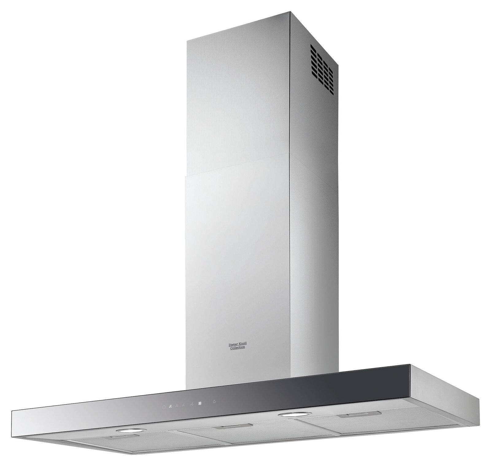 Dieter Knoll Wandhaube DK9HB470Y Moderne Edelstahl-Wandhaube in seitlicher Perspektive