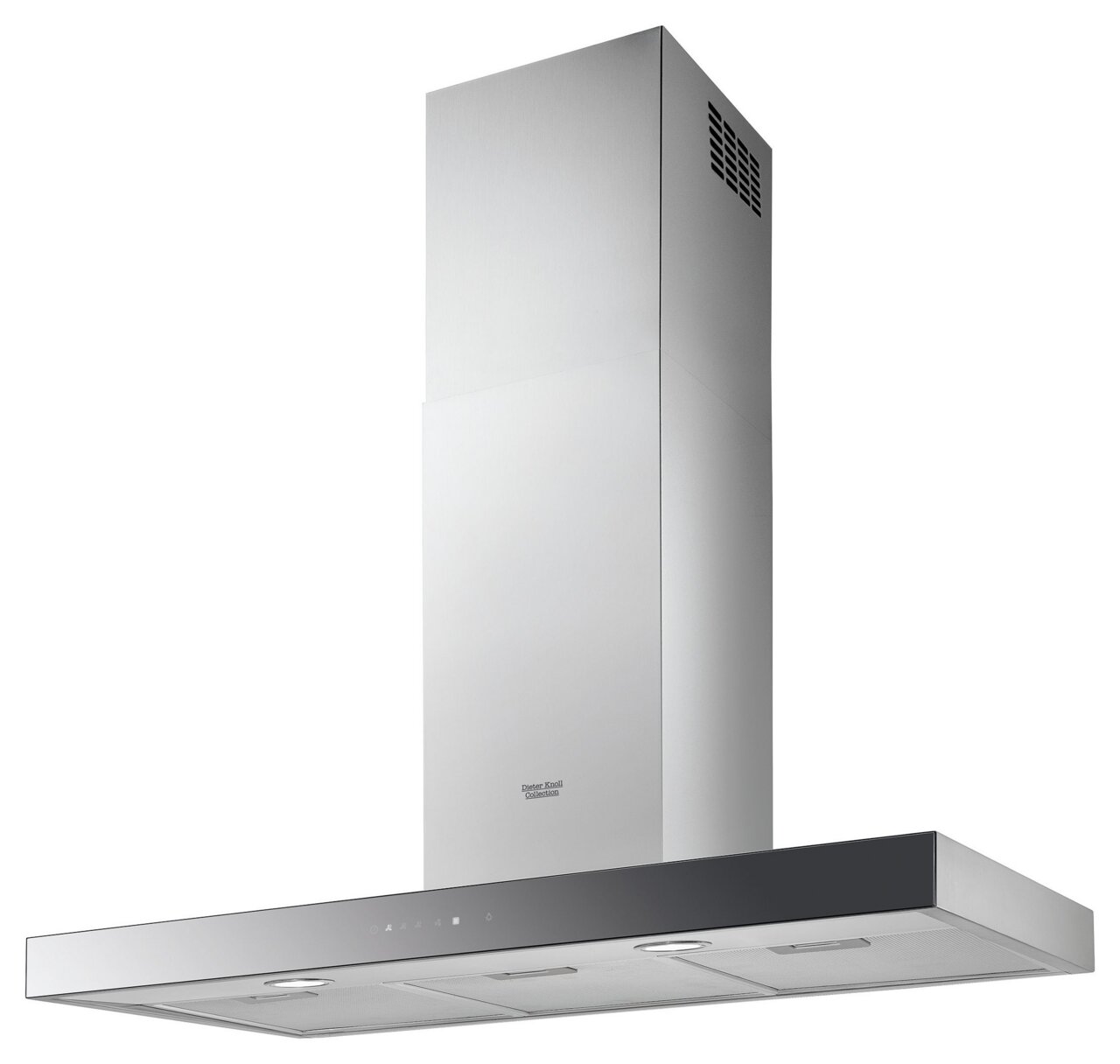Dieter Knoll Wandhaube DK9HB470Y Moderne Edelstahl-Wandhaube in seitlicher Perspektive