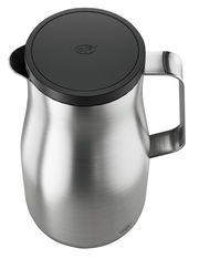 Isolierkanne Studio aus Edelstahl mit schwarzem Deckel, Ansicht von oben