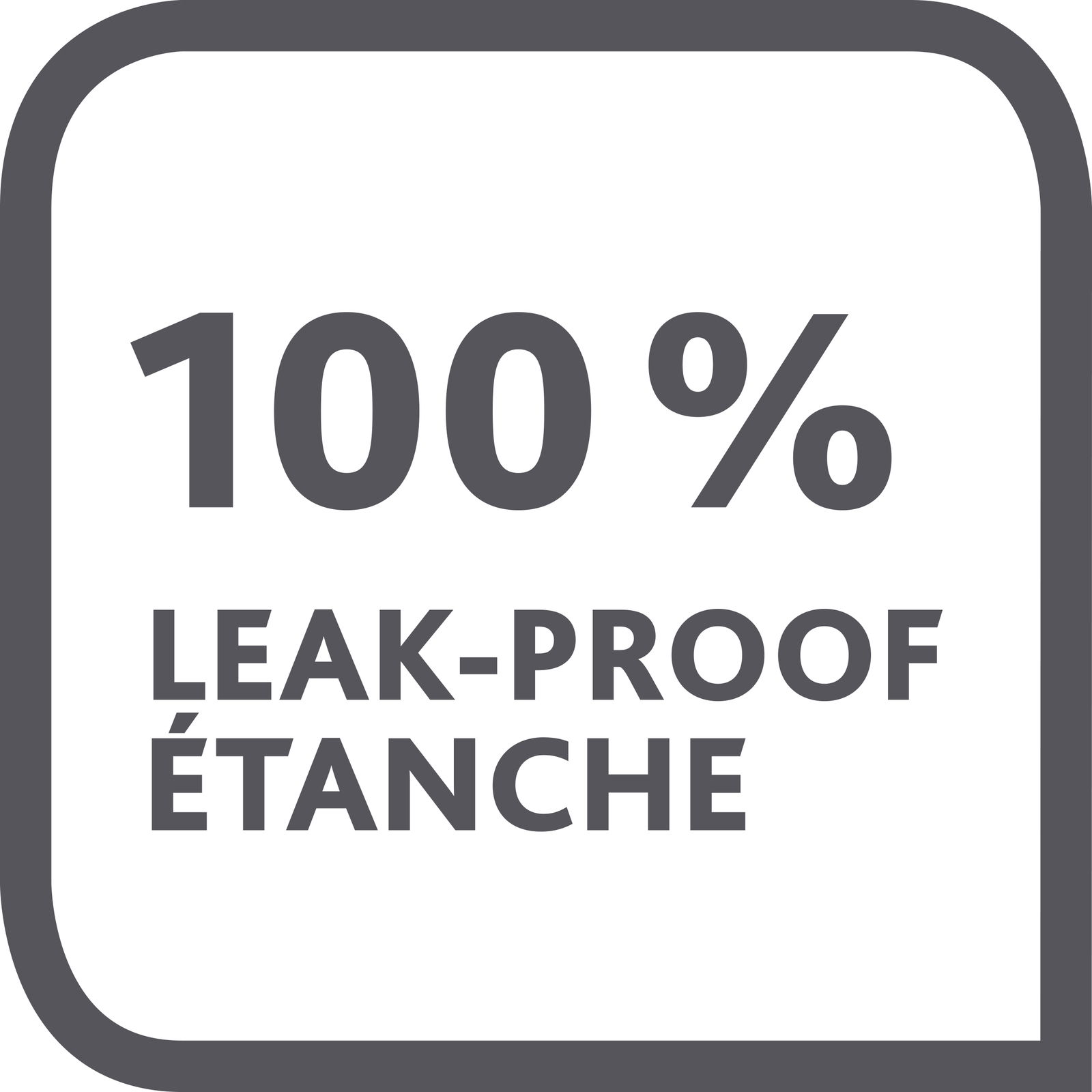 Quadratische Frischhaltedose mit 1,30L Volumen, 100% auslaufsicher, Vorderansicht.