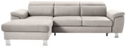 Graues Ecksofa mit Ottomane links, Vorderansicht