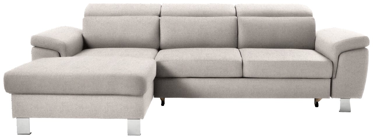 Graues Ecksofa mit Ottomane links, Vorderansicht