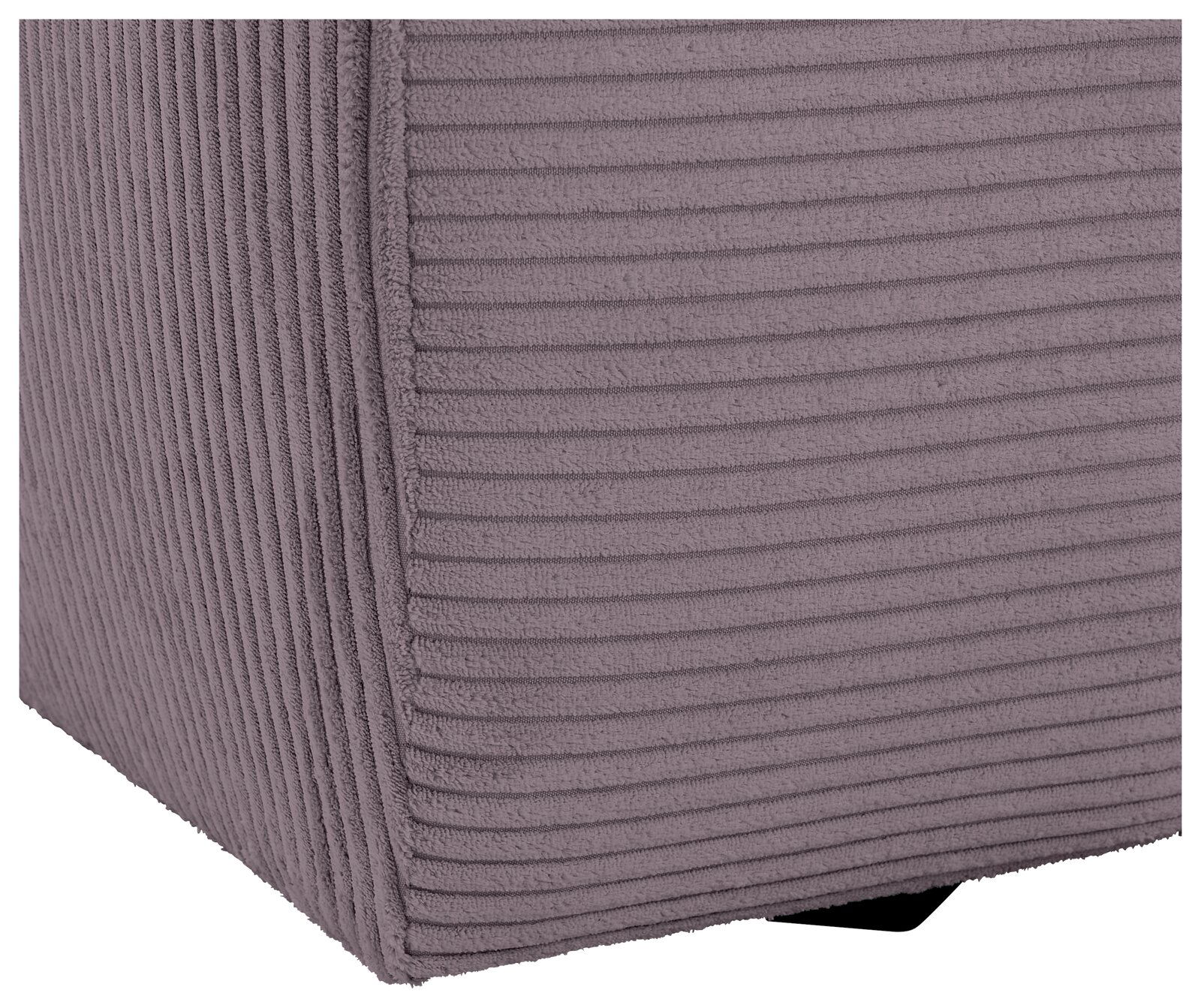 Z2 Big Sofa CASABLANCA Nahaufnahme einer Ecke eines Big-Sofas mit grauem, geripptem Stoffbezug.