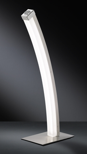 Moderne LED-Tischleuchte mit gebogenem Design, seitliche Perspektive