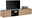 TV-Hängelowboard aus Holz mit zwei Schubladen und offenem Fach, frontal betrachtet, mit Fernseher und Dekoration.