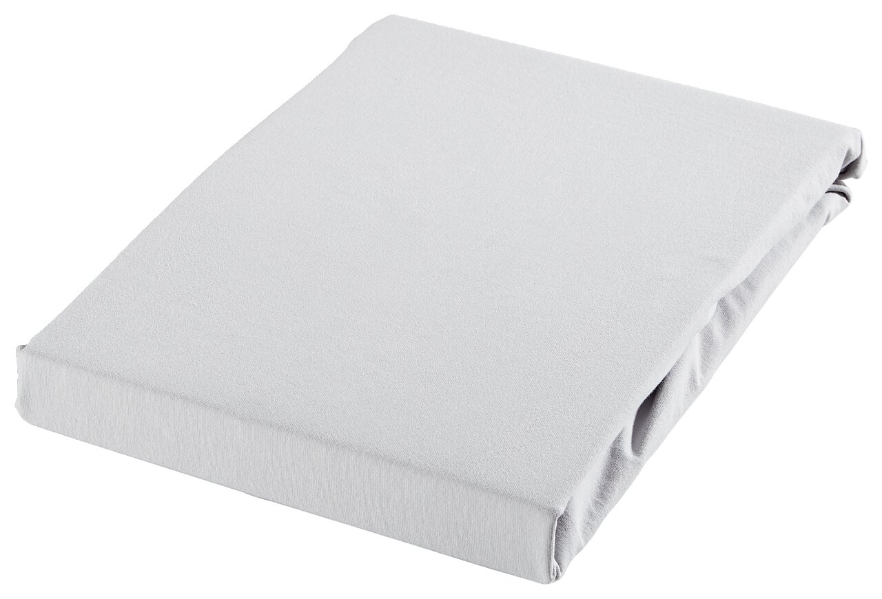 Novel Topper-Spannbetttuch Florenz Weißes Topper-Spannbetttuch in gefalteter Ansicht von schräg oben