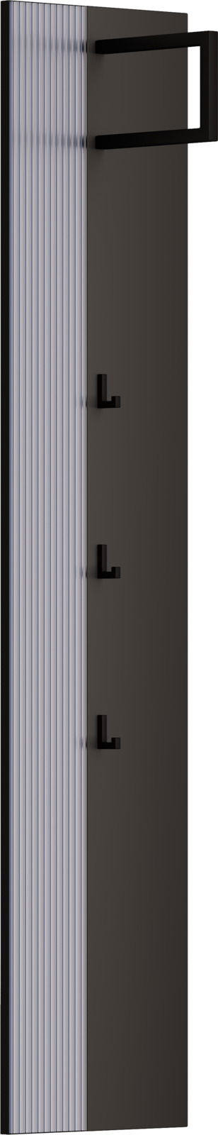 Dieter Knoll Garderobenpaneel TURIN Modernes Garderobenpaneel mit vertikalen Streifen und mehreren Haken, seitliche Perspektive