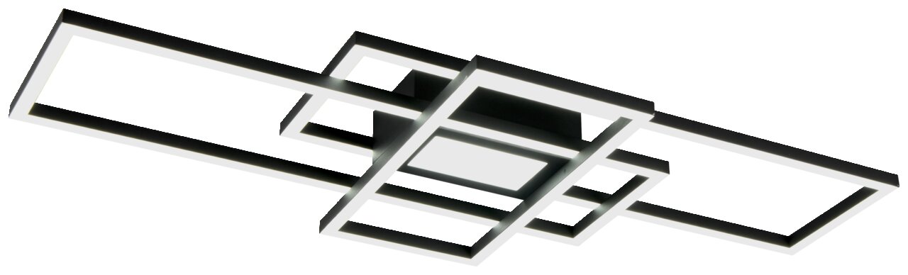 Moderne LED-Deckenleuchte mit geometrischem Design, seitliche Perspektive