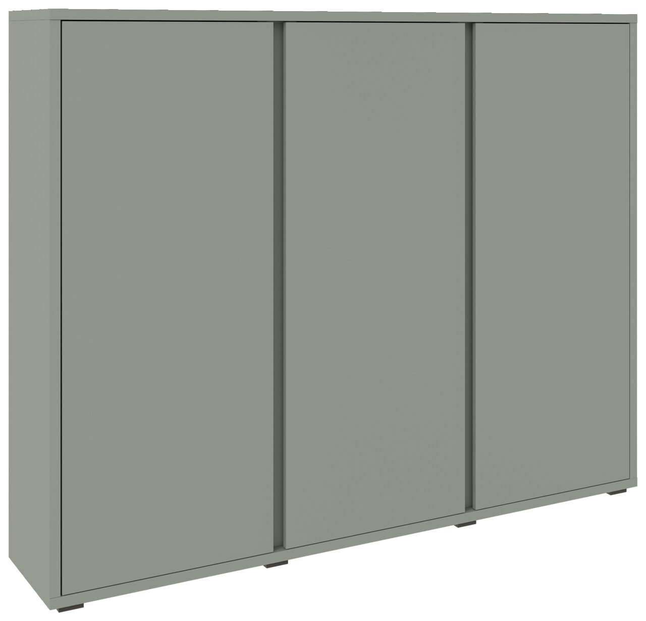 XORA Schuhschrank LIV Moderner Schuhschrank in grauer Farbe mit drei Türen, seitliche Perspektive