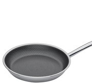 Bratpfanne CUT RESIST PURE 20 aus Edelstahl mit wabenförmiger Antihaftbeschichtung, seitliche Perspektive