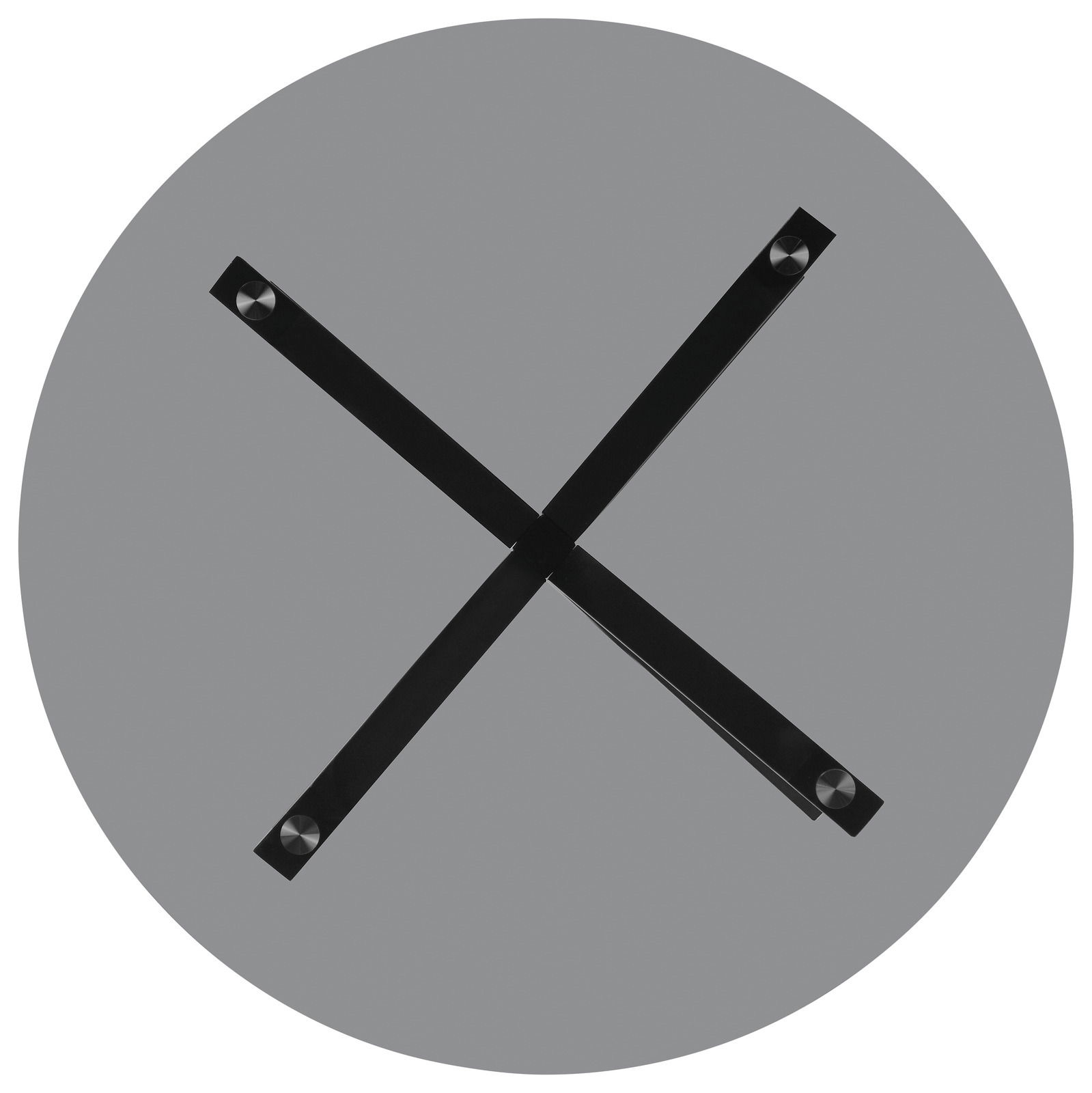 Runder Couchtisch XORA Tisch NICO mit schwarzem Kreuzgestell, Draufsicht