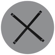 Runder Couchtisch XORA Tisch NICO mit schwarzem Kreuzgestell, Draufsicht