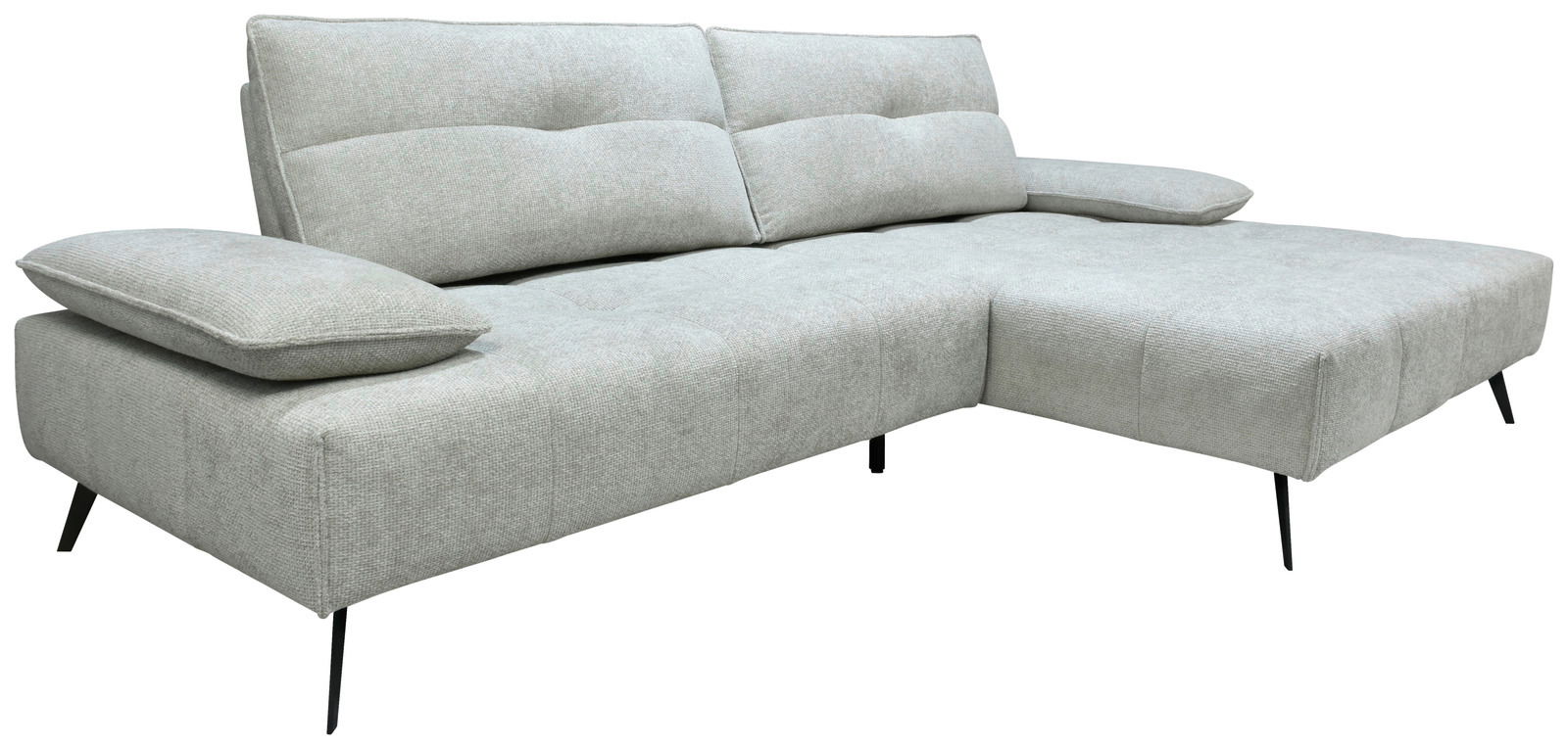 Graue Longchairkombination TOKIO mit modernem Design, seitliche Perspektive