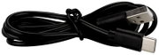 Zwarte USB-kabel met USB-A- en USB-C-stekker, zijaanzicht