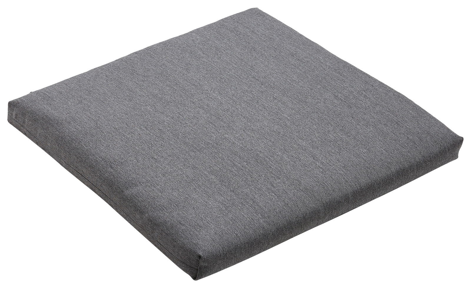Graues Sitzkissen in schräger Draufsicht