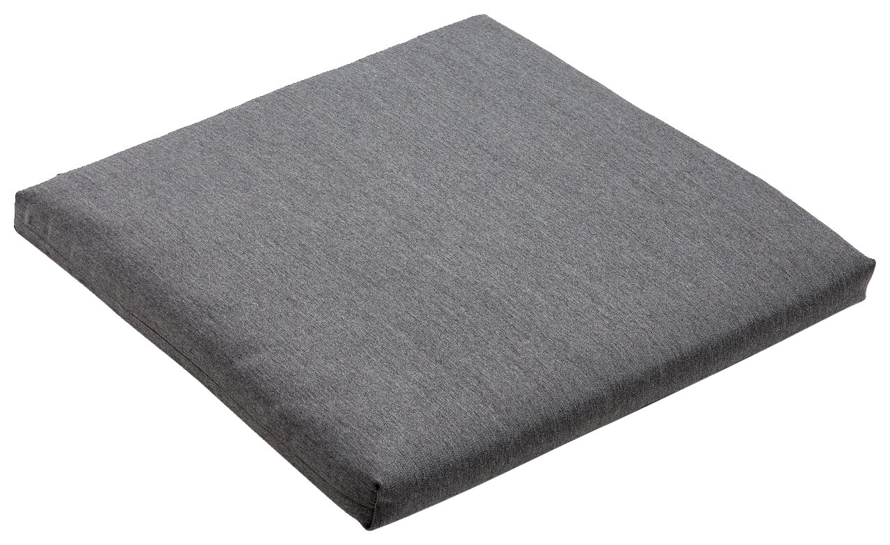Graues Sitzkissen in schräger Draufsicht