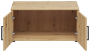Offener Aufsatzschrank aus Holz mit zwei Türen, Frontalansicht