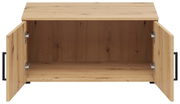 Offener Aufsatzschrank aus Holz mit zwei Türen, Frontalansicht