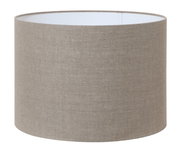 Zylindrischer Lampenschirm in Beige, seitliche Perspektive