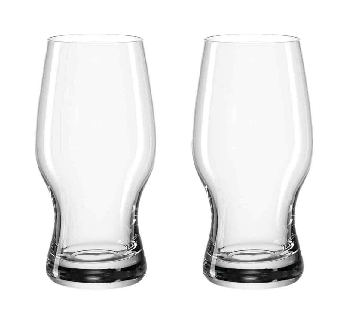 Leonardo 2er Biergläser 0,33l Taverna Zwei klare Bierbecher Taverna 330ml, frontal nebeneinander stehend